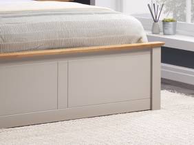 Land Of Beds Double Size - CLEARANCE STOCK - Rhodes Pearl Grey Ottoman Bed5