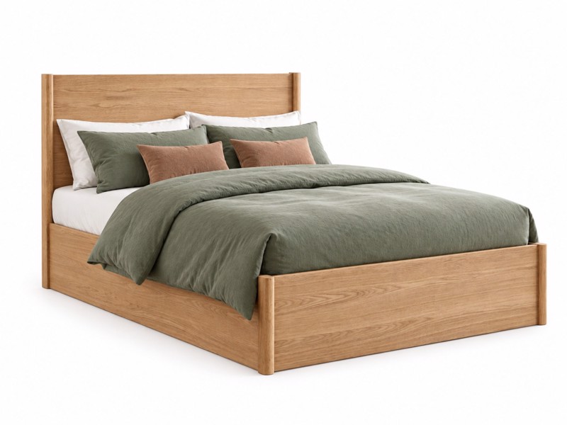 Land Of Beds Rosewood Oak Wooden King Size Ottoman Bed5