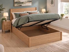 Land Of Beds Rosewood Oak Wooden King Size Ottoman Bed2