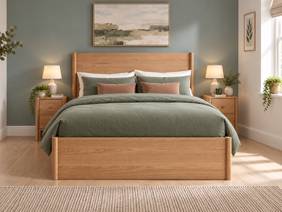 Land Of Beds Rosewood Oak Wooden King Size Ottoman Bed3