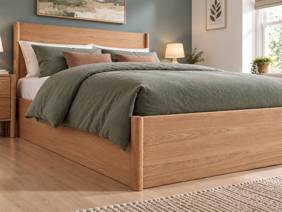 Land Of Beds Rosewood Oak Wooden King Size Ottoman Bed4