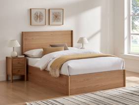 Land Of Beds Rosewood Oak Wooden Ottoman Bed1