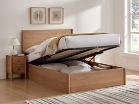 Land Of Beds Rosewood Oak Wooden Ottoman Bed2
