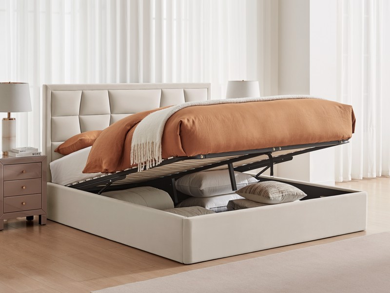 Land Of Beds Bloomhurst Natural Fabric Ottoman Bed2