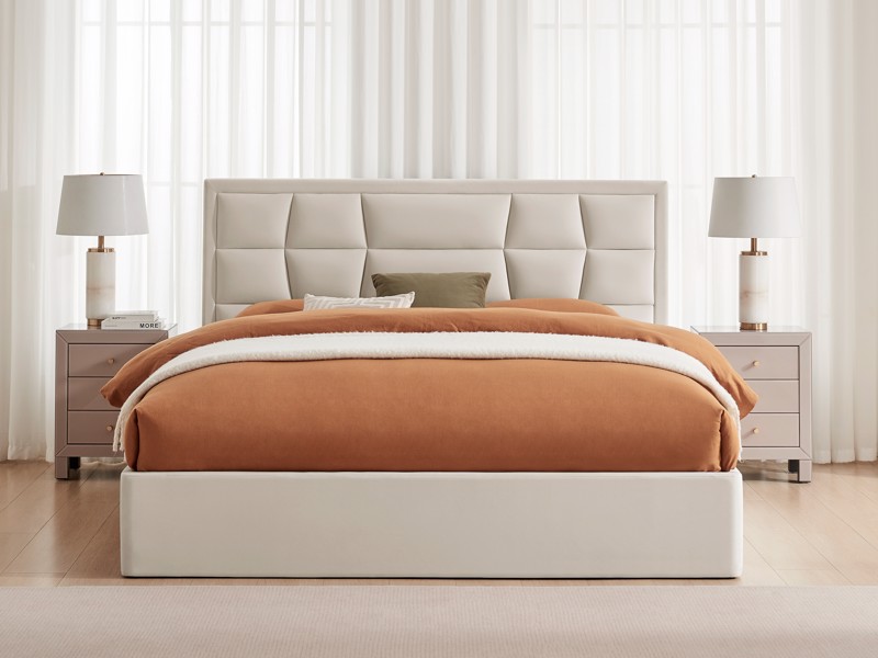 Land Of Beds Bloomhurst Natural Fabric Ottoman Bed3