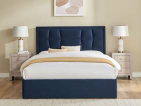 Land Of Beds Bloomhurst Navy Fabric Ottoman Bed3