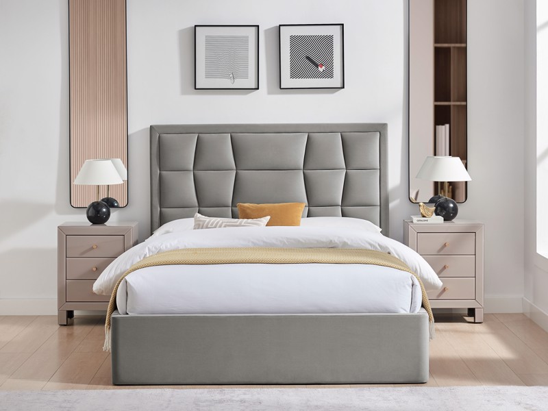 Land Of Beds Bloomhurst Silver Fabric Ottoman Bed3