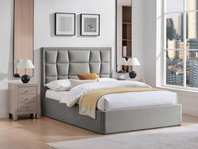Land Of Beds Bloomhurst Silver Fabric Ottoman Bed1