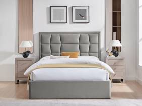 Land Of Beds Bloomhurst Silver Fabric Ottoman Bed3