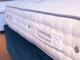 Vispring King Size - CLEARANCE - Ex-Showroom - Plush Teal Ceto Headboard and Shetland Divan Bed6