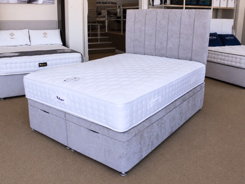 Relyon Double - CLEARANCE - Ex-Showroom - Quill Baronial Headboard and Appleton Dunlopillo Latex Divan Bed1