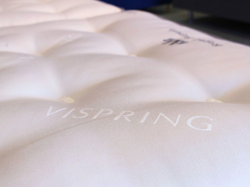 Vispring Super King Size Zip and Link - CLEARANCE - Ex-Showroom - Plush Heather Ceto Headboard and Regal Superb Divan Bed2