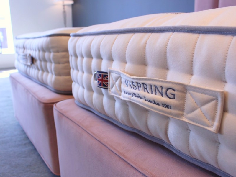 Vispring Super King Size Zip and Link - CLEARANCE - Ex-Showroom - Plush Heather Ceto Headboard and Regal Superb Divan Bed8