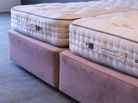 Vispring Super King Size Zip and Link - CLEARANCE - Ex-Showroom - Plush Heather Ceto Headboard and Regal Superb Divan Bed4