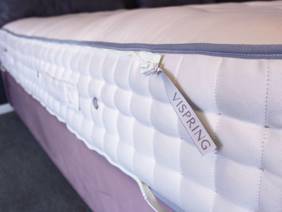 Vispring Super King Size Zip and Link - CLEARANCE - Ex-Showroom - Plush Heather Ceto Headboard and Regal Superb Divan Bed5