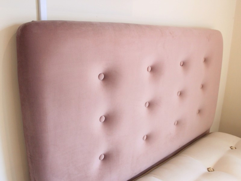 Vispring King Size - CLEARANCE - Ex-Showroom - Plush Pink Achilles Headboard and Tiara Superb Divan Bed3