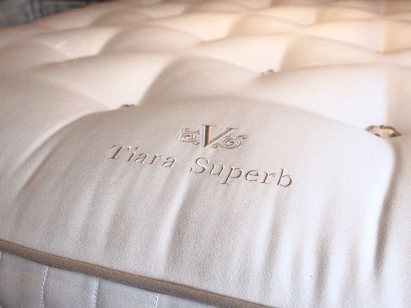 Vispring King Size - CLEARANCE - Ex-Showroom - Plush Pink Achilles Headboard and Tiara Superb Divan Bed8