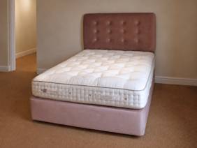 Vispring King Size - CLEARANCE - Ex-Showroom - Plush Pink Achilles Headboard and Tiara Superb Divan Bed2