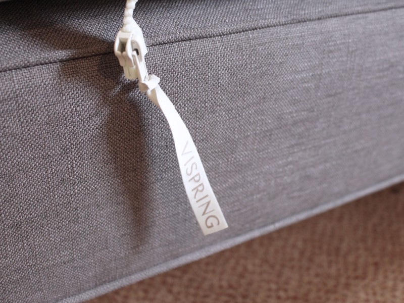 Vispring Super King Size Zip and Link - CLEARANCE - Ex-Showroom - Grey Hera Headboard and Dartington Divan Bed8