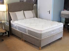 Sealy Double Size - CLEARANCE -Ex-Showroom - Elm Penthouse Headboard and Exquisite Palatial Divan Bed2