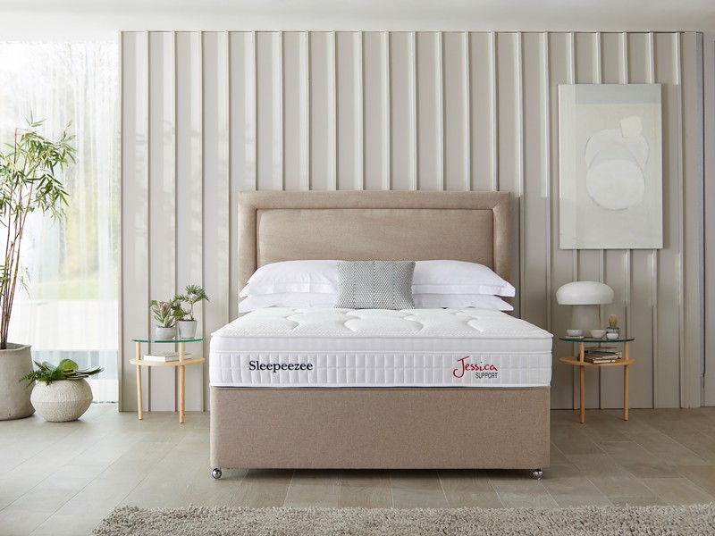 Sleepeezee Double Size - CLEARANCE STOCK - Ex-Showroom - Queens Oat Orchid Headboard2