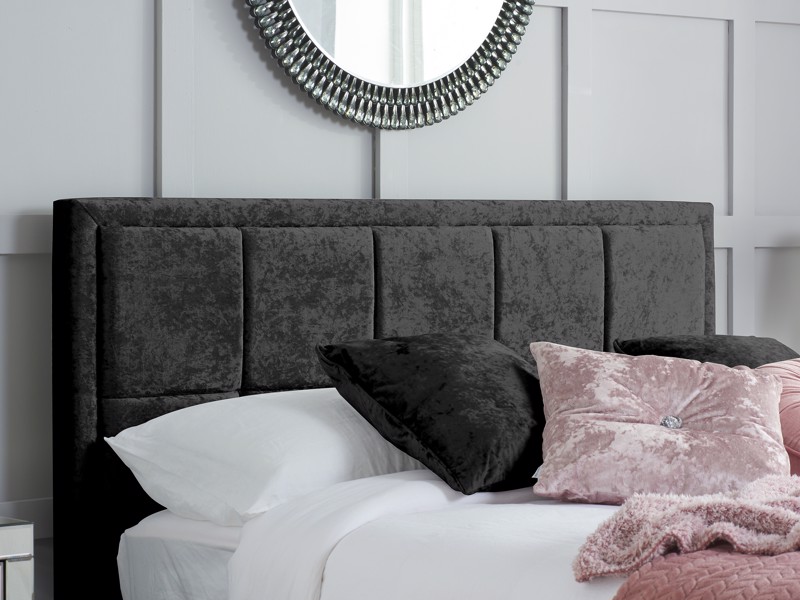 Land Of Beds Small Double Size - CLEARANCE STOCK - Heaven Mattress and Quartet Black Fabric Ottoman Bed5