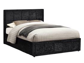 Land Of Beds Small Double Size - CLEARANCE STOCK - Heaven Mattress and Quartet Black Fabric Ottoman Bed3