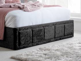 Land Of Beds Small Double Size - CLEARANCE STOCK - Heaven Mattress and Quartet Black Fabric Ottoman Bed4