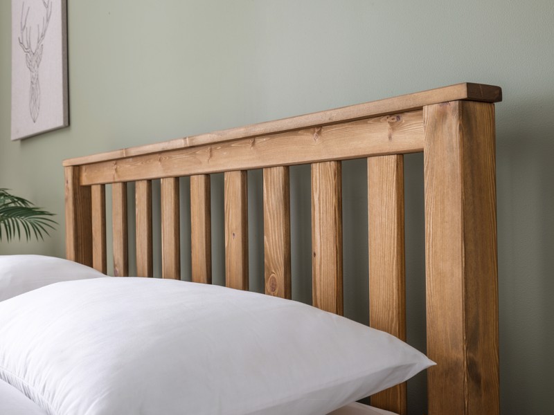 Land Of Beds Single Size - CLEARANCE STOCK - Light Oak Thornby Low Foot End Wooden Bed Frame2