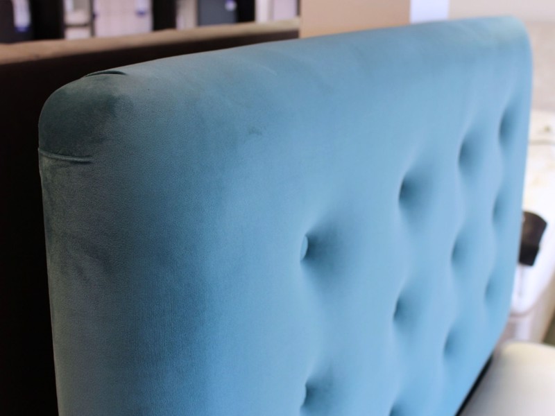 Vispring King Size - CLEARANCE - Ex-Showroom - Plush Teal Achilles Headboard and Kingsbridge Divan Bed4
