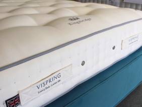 Vispring King Size - CLEARANCE - Ex-Showroom - Plush Teal Achilles Headboard and Kingsbridge Divan Bed3