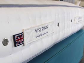 Vispring King Size - CLEARANCE - Ex-Showroom - Plush Teal Achilles Headboard and Kingsbridge Divan Bed6
