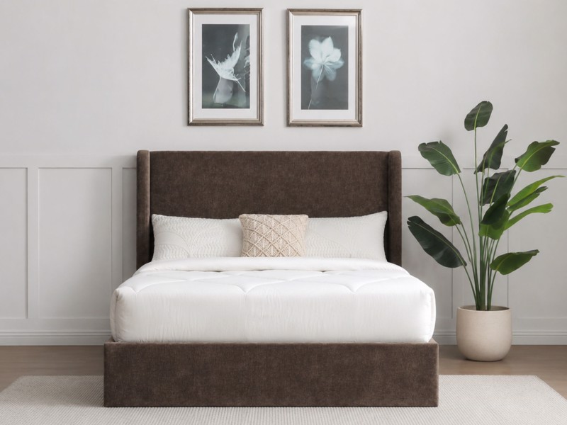 Land Of Beds Eden Mocha Fabric Ottoman Bed2
