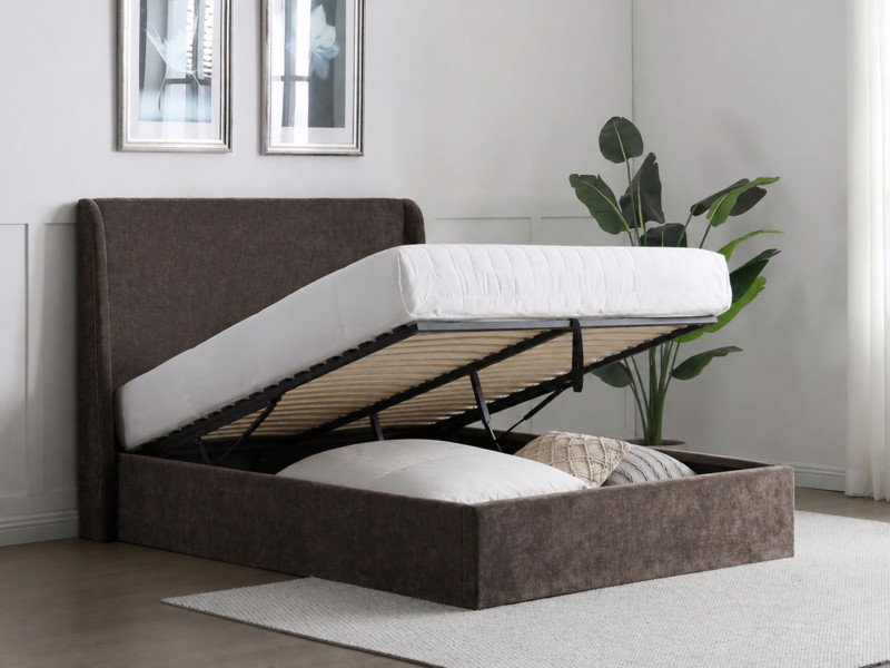 Land Of Beds Eden Mocha Fabric Ottoman Bed3