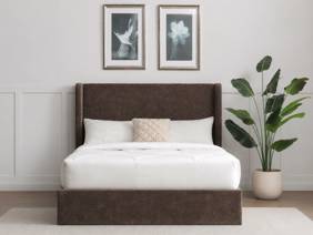 Land Of Beds Eden Mocha Fabric Ottoman Bed2