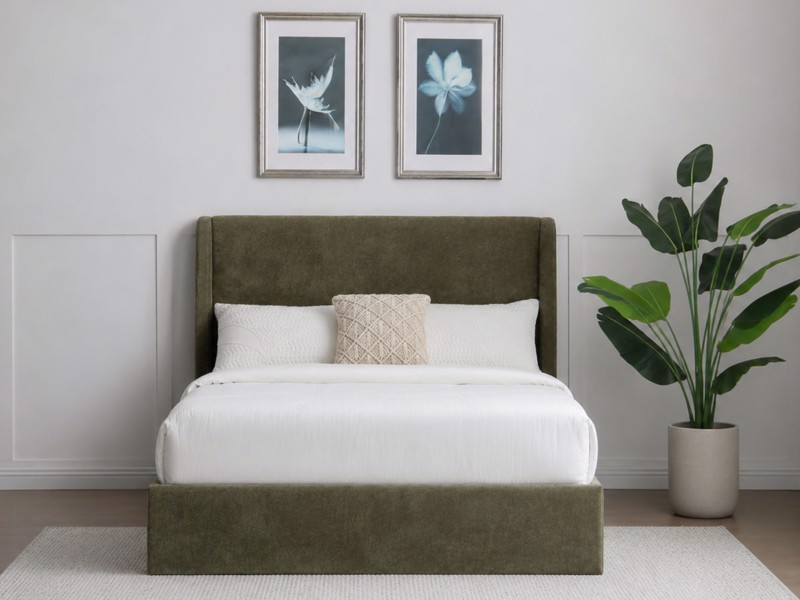 Land Of Beds Eden Olive Fabric Ottoman Bed2