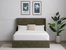 Land Of Beds Eden Olive Fabric Ottoman Bed2