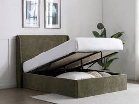 Land Of Beds Eden Olive Fabric Ottoman Bed3