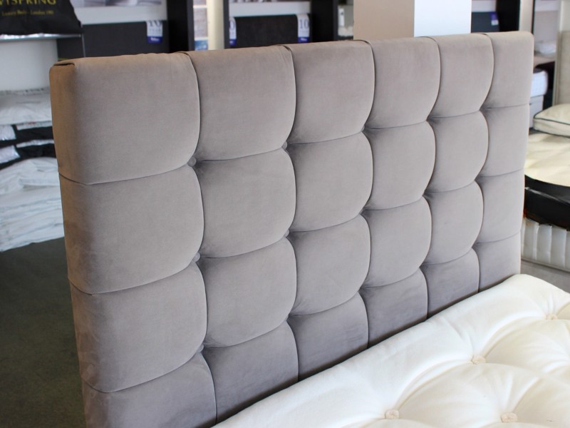 Harrison Spinks Double Size - CLEARANCE STOCK - Ex-Showroom - Seven Grey New York Headboard and Crystal Deluxe 9500 Divan Bed3