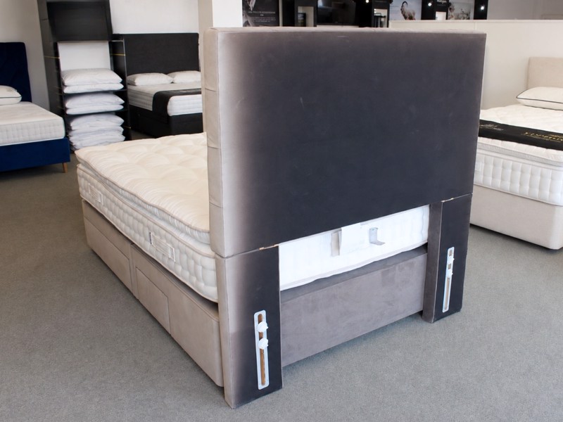Harrison Spinks Double Size - CLEARANCE STOCK - Ex-Showroom - Seven Grey New York Headboard and Crystal Deluxe 9500 Divan Bed7