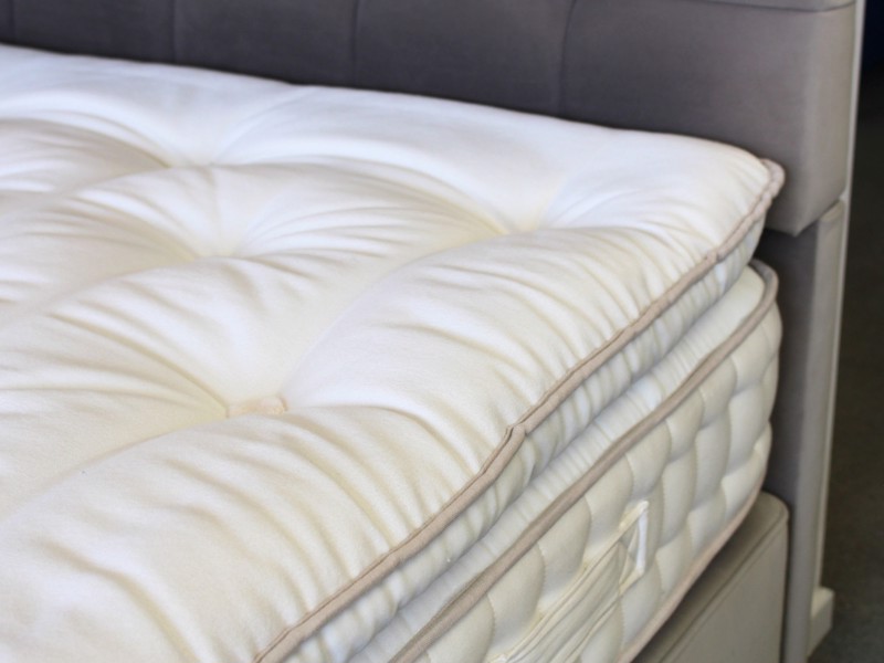 Harrison Spinks Double Size - CLEARANCE STOCK - Ex-Showroom - Seven Grey New York Headboard and Crystal Deluxe 9500 Divan Bed9