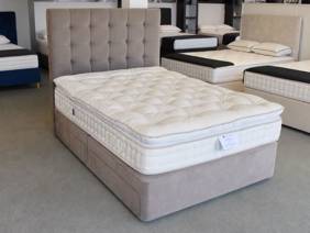Harrison Spinks Double Size - CLEARANCE STOCK - Ex-Showroom - Seven Grey New York Headboard and Crystal Deluxe 9500 Divan Bed1