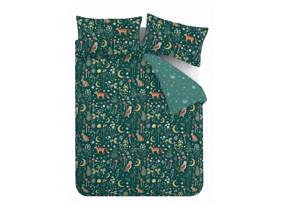 Catherine Lansfield Enchanted Twilight Forest Green Duvet Cover Set6