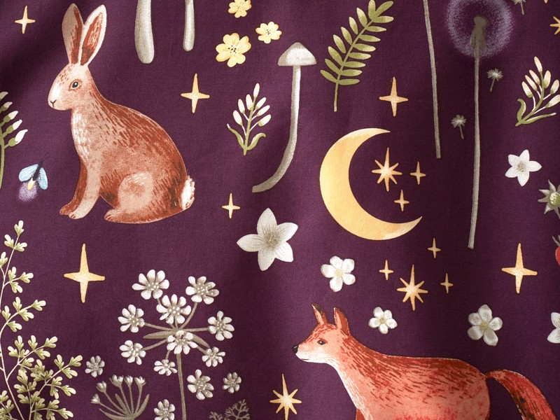 Catherine Lansfield Enchanted Twilight Plum Duvet Cover Set2