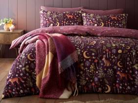Catherine Lansfield Enchanted Twilight Plum Duvet Cover Set1
