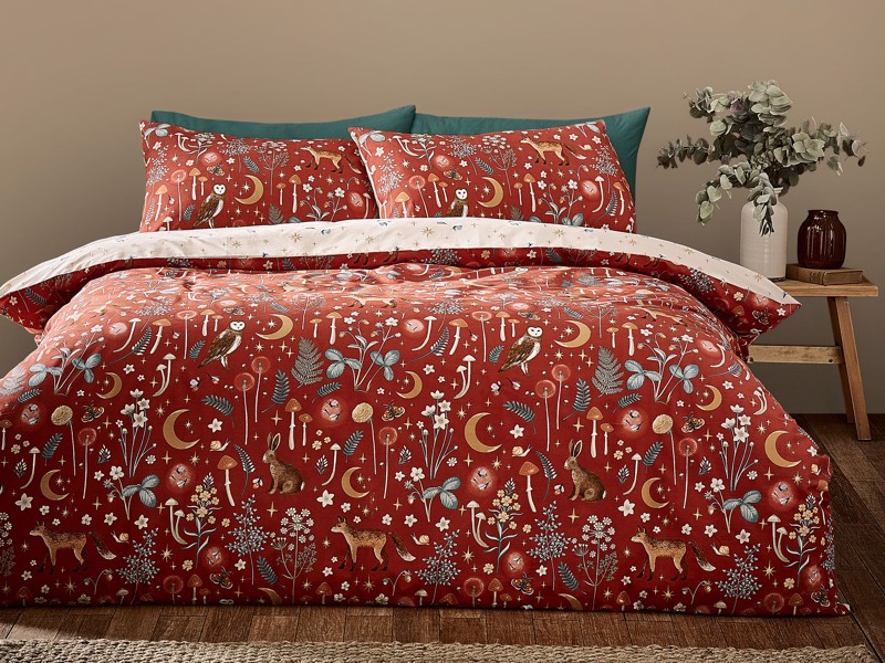 Catherine Lansfield Enchanted Twilight Burnt Orange Duvet Cover Set5