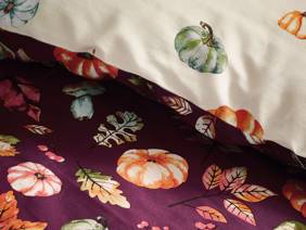 Catherine Lansfield Autumn Pumpkins Plum Duvet Cover Set2