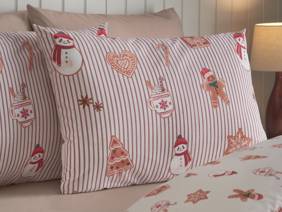 Catherine Lansfield Christmas Gingerbread Stripe Duvet Cover Set4