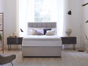Sleepeezee Super King Size - CLEARANCE - Ex-Showroom - Plush Navy Jasmine Headboard2