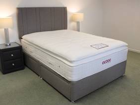 Sleepeezee Double Size - CLEARANCE - Ex-Showroom - Joshua Grey Dahlia Headboard and Memory 4000 Divan Bed1